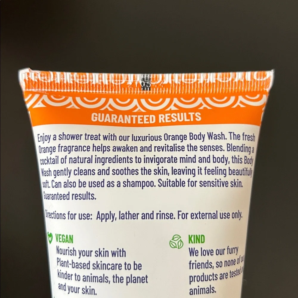 Human+Kind Revitalising Body Wash Orange New Full Size 250 ml